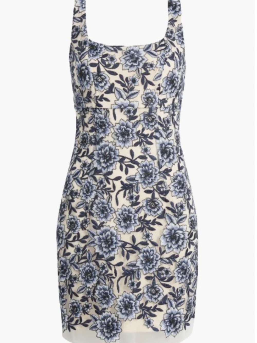 NWT SAM EDELMAN embroidered floral square neck mini dress